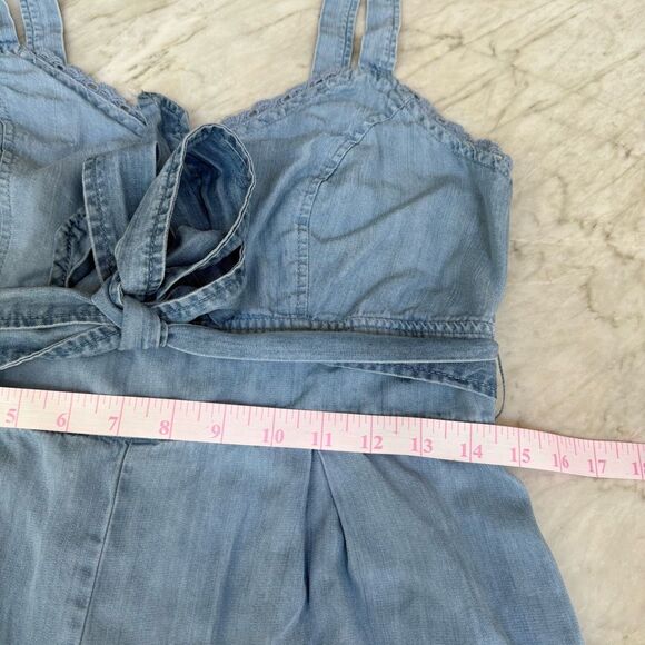 Altar’d State women’s chambray wide leg cropped jumpsuit size L - Picture 5 of 9